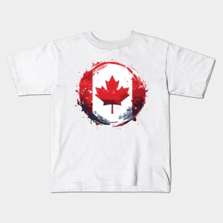 Happy Canada Day Canadian Flag Kids T-Shirt